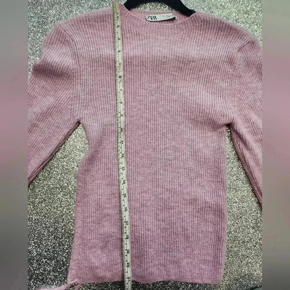 ZARA LONG SLEEVE RIBBED CROP SWEATER Nwot - Picture 7 of 8